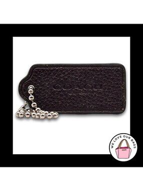 COACH HANG TAG Bag Charm Keychain Fob New York Oxblood Pebbled Leather 2.25"